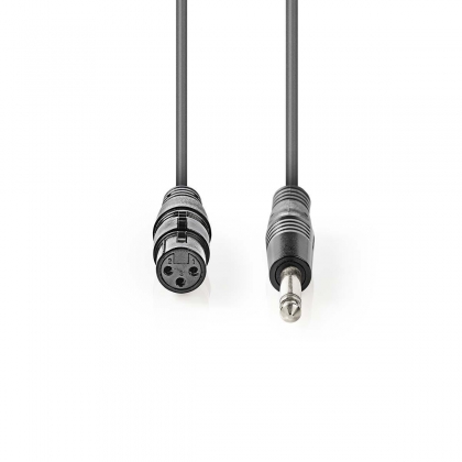 Ongebalanceerde Audiokabel | XLR 3-Pins Female | 6,35 mm Male | Vernikkeld | 10.0 m | Rond | PVC | Donkergrijs | Gift Box