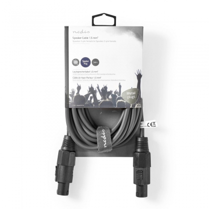 Speaker-Kabel | 48 x 0.20 mm | Koper | 5.00 m | Rond | PVC | Donkergrijs | Kartonnen Sleeve