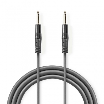 Mono-Audiokabel | 6,35 mm Male | 6,35 mm Male | Vernikkeld | 5.00 m | Rond | PVC