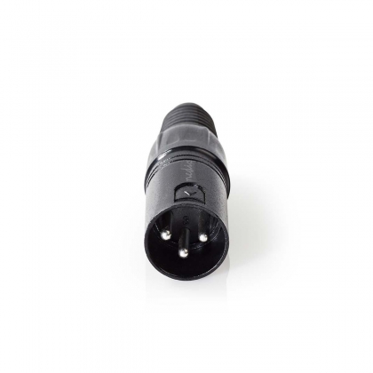 XLR-Connector | Recht | Male | Vernikkeld | Solderen | Diameter kabelinvoer: 5.0 mm | Metaal | Zwart | 1 Stuks | Polybag