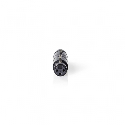 XLR-Adapter | XLR 3-Pins Female | XLR 3-Pins Female | Vernikkeld | Recht | Metaal | Zwart | 1 Stuks | Polybag