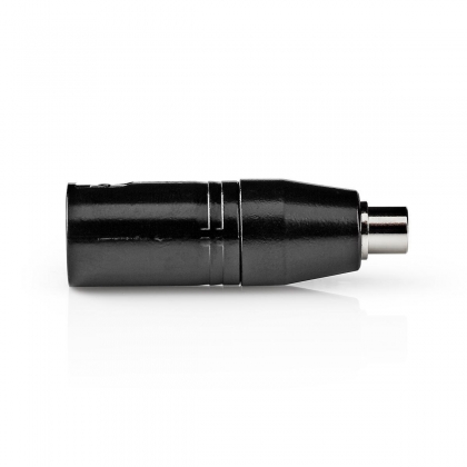 XLR-Adapter | XLR 3-Pins Male | RCA Female | Vernikkeld | Recht | Metaal | Zwart | 1 Stuks | Polybag