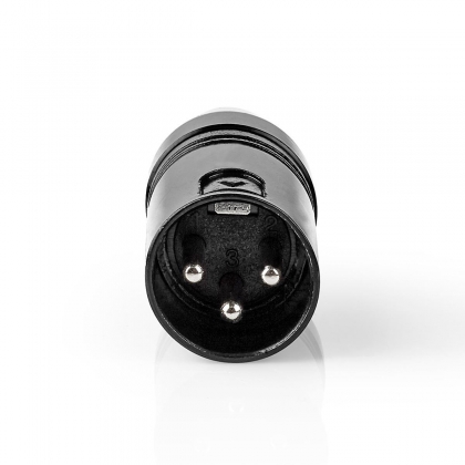 XLR-Adapter | XLR 3-Pins Male | RCA Male | Vernikkeld | Recht | Metaal | Zwart | 1 Stuks | Polybag