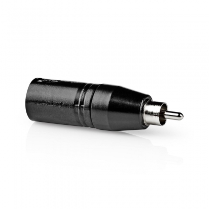 XLR-Adapter | XLR 3-Pins Male | RCA Male | Vernikkeld | Recht | Metaal | Zwart | 1 Stuks | Polybag