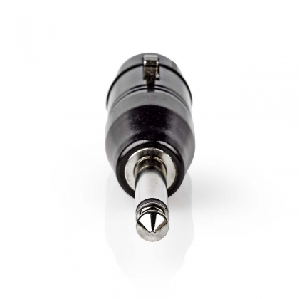 XLR-Adapter | XLR 3-Pins Female | 6,35 mm Male | Vernikkeld | Recht | Metaal | Zwart | 1 Stuks | Polybag