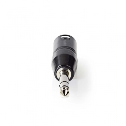 XLR-Adapter | XLR 3-Pins Male | 6,35 mm Male | Vernikkeld | Recht | Metaal | Zwart | 1 Stuks | Polybag