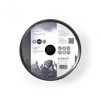 Audiokabel | 2 x 0.16 mm² | Koper | 100.0 m | Rond | PVC | Donkergrijs | Rol