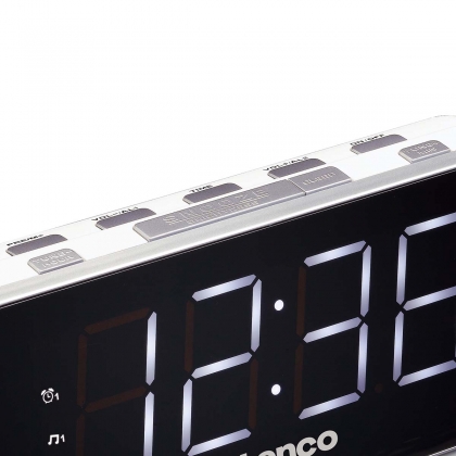 PLL FM wekkerradio groot en duidelijk 1.8" LED display Wit