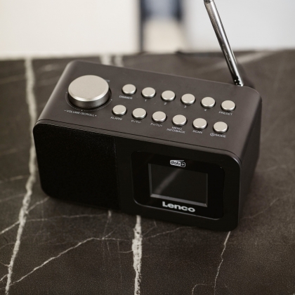 DAB+/FM Radio wekker met kleurendisplay, sleeptimer en dubbele alarmfunctie Zwart