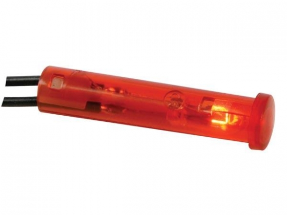 RONDE 7mm SIGNAALLAMP 220V ROOD