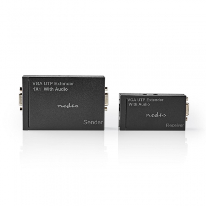 VGA Extender | VGA / Audio | Afstand tot: 300 m | Cat5e / Cat6 | 1920x1200 | Type C (CEE 7/16)