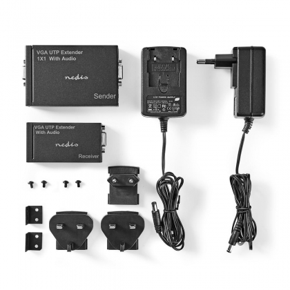 VGA Extender | VGA / Audio | Afstand tot: 300 m | Cat5e / Cat6 | 1920x1200 | Type C (CEE 7/16)