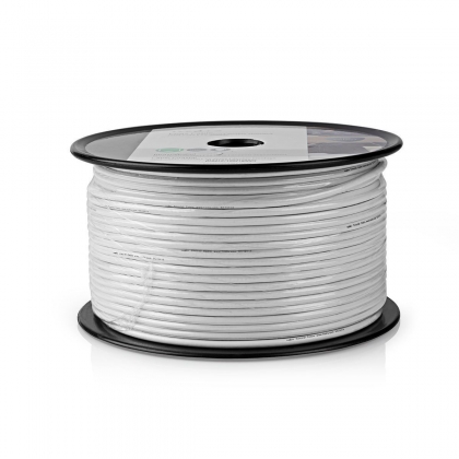 Coaxkabel op Haspel | RG6T | 75 Ohm | Dubbel Afgeschermd | ECA | 100.0 m | Coax | PVC | Wit | Rol