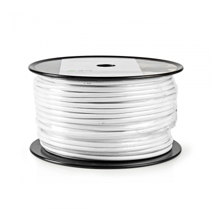 Coaxkabel op Haspel | RG6T | 75 Ohm | Dubbel Afgeschermd | ECA | 100.0 m | Coax | PVC | Wit | Rol