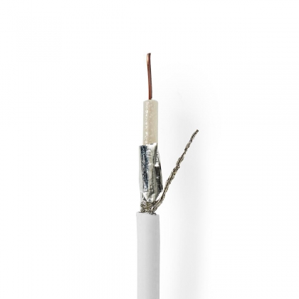 Coaxkabel op Haspel | RG59 | 75 Ohm | Dubbel Afgeschermd | ECA | 100.0 m | Coax | PVC | Wit | Rol