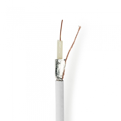 Coaxkabel op Haspel | Coax 12 | 75 Ohm | Dubbel Afgeschermd | ECA | 100.0 m | Coax | PVC | Wit | Rol