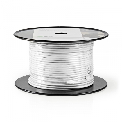 Coaxkabel op Haspel | RG58C/U | 50 Ohm | Dubbel Afgeschermd | ECA | 100.0 m | Coax | PVC | Wit | Rol