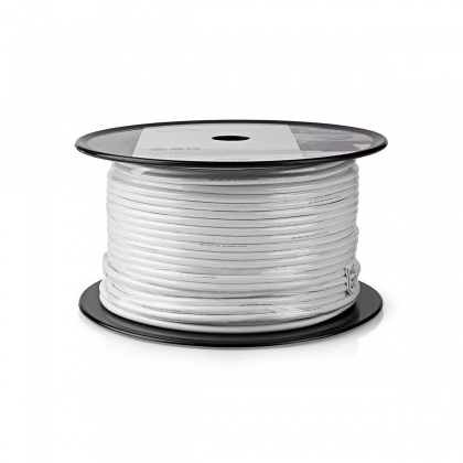 Coaxkabel op Haspel | RG59U | 75 Ohm | Dubbel Afgeschermd | ECA | 100.0 m | Coax | PVC | Wit | Rol