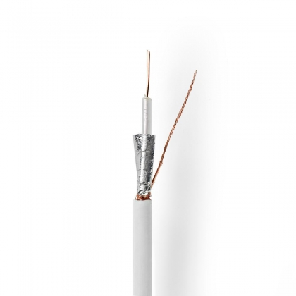 Coaxkabel op Haspel | RG59U | 75 Ohm | Dubbel Afgeschermd | ECA | 100.0 m | Coax | PVC | Wit | Rol