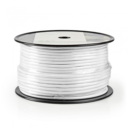 Coaxkabel op Haspel | 4G / LTE Secure | 75 Ohm | Drievoudig Afgeschermd | ECA | 100.0 m | Coax | PVC | Wit | Rol