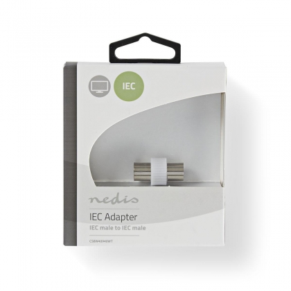 Satelliet- en Antenne-Adapter | IEC (Coax) Male | IEC (Coax) Male | Verguld | 75 Ohm | Recht | Kunststof / Metaal | Wit | 1 Stuks | Doos