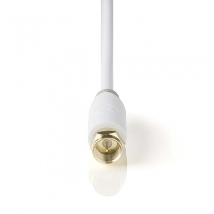 Satelliet- en Antennekabel | F-Male | F-Male | Verguld | 75 Ohm | Enkelvoudig Afgeschermd | 5.00 m | Rond | PVC | Wit | Window Box