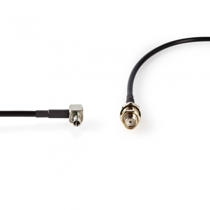 Antennekabel | SMA Female | TS9 | Verguld | 50 Ohm | Enkelvoudig Afgeschermd | 0.20 m | Rond | PVC | Zwart | Doos