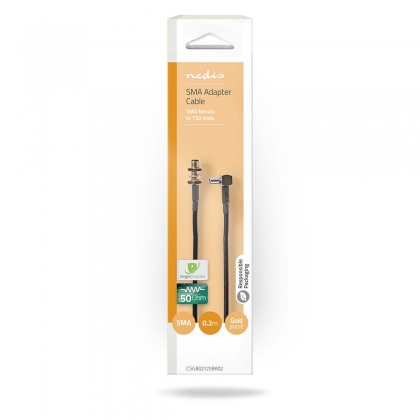 Antennekabel | SMA Female | TS9 | Verguld | 50 Ohm | Enkelvoudig Afgeschermd | 0.20 m | Rond | PVC | Zwart | Doos