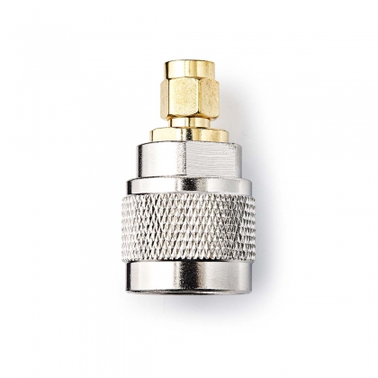 SMA-Adapter | SMA Male | N-Male | Verguld | 50 Ohm | Recht | Koper | Goud / Zilver | 2 Stuks | Doos