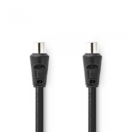 Coaxkabel | IEC (Coax) Male | IEC (Coax) Male | Vernikkeld | 90 dB | 75 Ohm | Dubbel Afgeschermd | 1.50 m | Rond | PVC | Zwart | Label