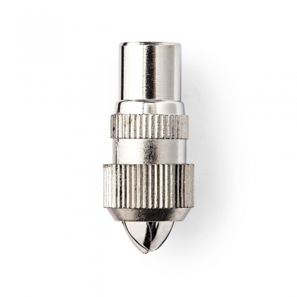 IEC (Coax) Connector | Recht | Female | Vernikkeld | 75 Ohm | Schroef | Diameter kabelinvoer: 7.0 mm | Metaal | Zilver | 2 Stuks | Envelop