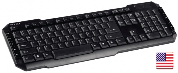 Bedraad Keyboard Multimedia USB US International Zwart