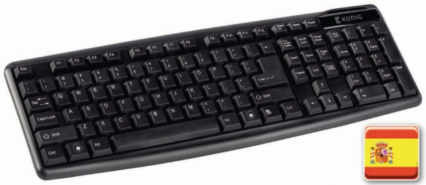 Bedraad Keyboard Multimedia USB Spaans Zwart