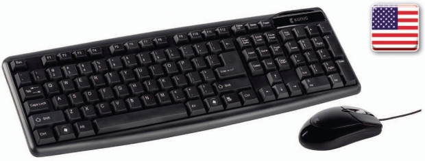 Bedrade Muis en Keyboard Standaard USB US International Zwart