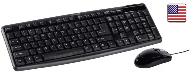 Bedrade Muis en Keyboard Standaard USB US International Zwart