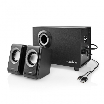 PC-Speaker | 2.1 | 33 W | 3,5 mm Male | USB Gevoed | Volumebediening