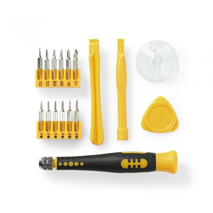 Phone/tablet repair set | 17-in-1 | PC / Smartphone / Tablet | Philips bits | Gleuf bits | Pentalobe bits | Tri-wing bits