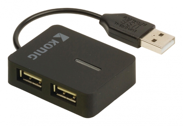 4 Poorten Hub USB 2.0 Reis Zwart