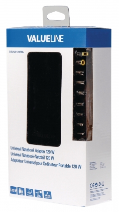 Notebookadapter 15 / 16 / 18 / 19 / 20 / 22 / 24 VDC 120 W