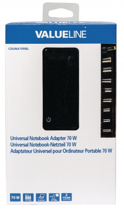 Notebookadapter 15 / 16 / 19.5 VDC 70 W