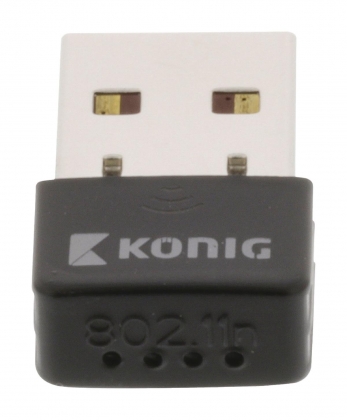 Draadloze USB-Adapter N150 2.4 GHz Wi-Fi Zwart