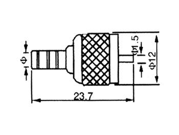 MINI PL MALE RG58/U CRIMP TYPE