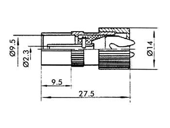 TV-PLUG METAAL 9.5mm/2.3mm - VROUWELIJK