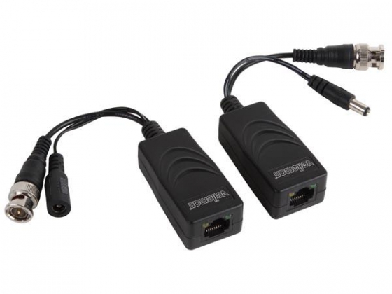 VIDEO-/ VOEDINGSBALUN MET 8P8C (RJ45) CONNECTOR EN BNC/VOEDINGSKABELS - PAAR