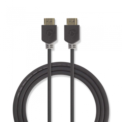 High Speed ​​HDMI™-Kabel met Ethernet | HDMI™ Connector | HDMI™ Connector | 4K@60Hz | ARC | 18 Gbps | 0.50 m | Rond | PVC | Antraciet | Window Box