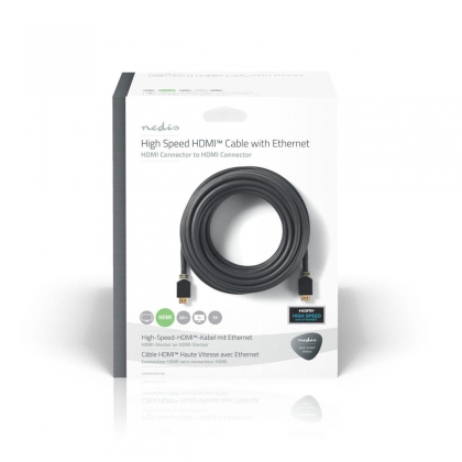 High Speed ​​HDMI™-Kabel met Ethernet | HDMI™ Connector | HDMI™ Connector | 4K@30Hz | ARC | 10.2 Gbps | 20.0 m | Rond | PVC | Antraciet | Window Box