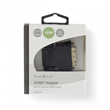HDMI™-Adapter | HDMI™ Female | DVI-D 24+1-Pins Male | Verguld | Recht | PVC | Antraciet | 1 Stuks | Window Box