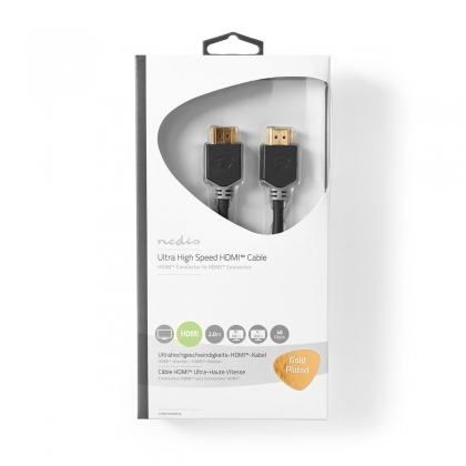 Ultra High Speed ​​HDMI™-Kabel | HDMI™ Connector | HDMI™ Connector | 8K@60Hz | 48 Gbps | 2.00 m | Rond | 6.5 mm | Antraciet | Doos