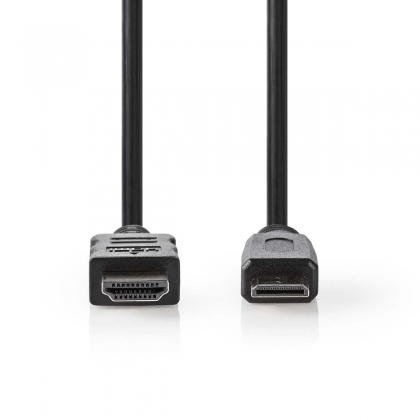 High Speed ​​HDMI™-Kabel met Ethernet | HDMI™ Connector | HDMI™ Mini-Connector | 4K@30Hz | 10.2 Gbps | 2.00 m | Rond | PVC | Zwart | Doos