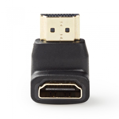 HDMI™-Adapter | HDMI™ Connector | HDMI™ Female | Verguld | 90° Gehoekt | ABS | Zwart